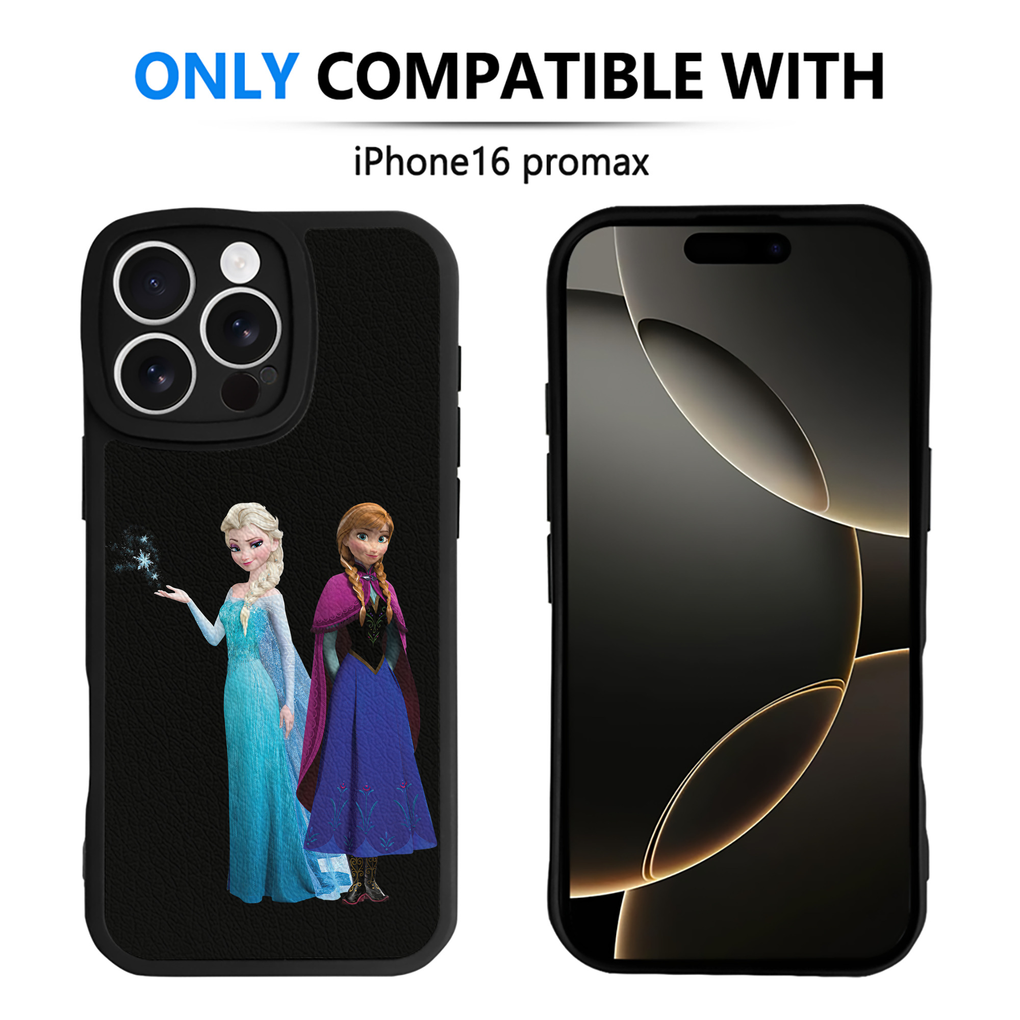 （画像用） アナと雪の女王 アンナ エルサ Frozen Anna Elsa 【iPhone 16シリーズ対応】シリコンスマホケース（レザー調） 材質：シリコン